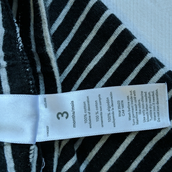 carter's christmas santa striped joggers pants 3 months baby unisex - Picture 4 of 4